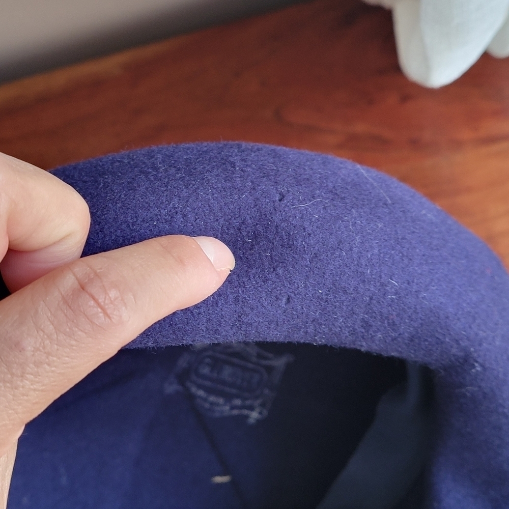 Vintage Henry Pollak Glenover Women's Hat Navy Blue 100% Wool Retro Style - Picture 9 of 9